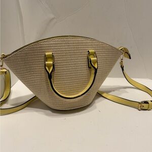 Chic Beige and Yellow Crossbody Bag